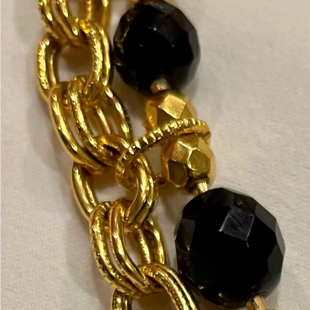 Vintage Signature Barrera Black and Gold Princess Necklace - Picture 10 of 16